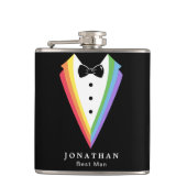 Schwarzer Regenbogen Personalisierte Trauzeugen Ga Flachmann (Vorderseite)