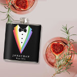 Schwarzer Regenbogen Personalisierte Trauzeugen Ga Flachmann<br><div class="desc">Schwarzer Regenbogen Personalisierte Trauzeugen Gay Pride Flasche</div>