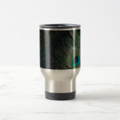 Schwarzer Regenbogen-Pfau Reisebecher (Mittel)