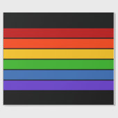 Schwarzer Regenbogen Streifen Geschenkpapier (Flach)