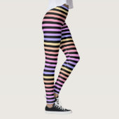 Schwarzer Regenbogen Streifen Muster Leggings (Rechts)