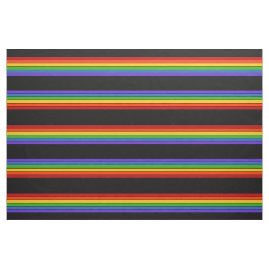 Schwarzer Regenbogen Streifen Muster Stoff (Fat Quarter (45,7 x 55,9 cm))