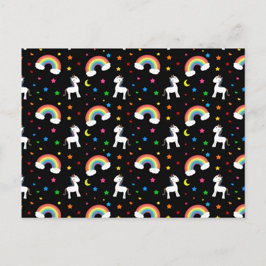 Schwarzer Regenbogen vereint Herz-Sternenmuster Postkarte (Vorderseite)