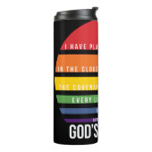 Schwarzer Regenbogen Wahrheit Gottes Versprechen T Thermosbecher (Nach links gedreht)