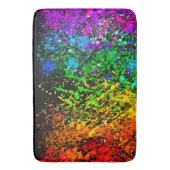 Schwarzer Regenbogenfarbenfarbe Spritzer farbig Badematte (Vorderseite Vertikal)