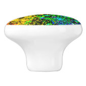 Schwarzer Regenbogenfarbenfarbe Spritzer farbig Keramikknauf (Seitenansicht)