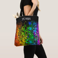 Schwarzer Regenbogenfarbenfarbe Spritzer farbig