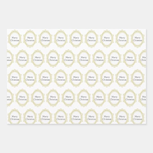 Schwarzer Rentierkopf mit Verziertem Goldrahmen Geschenkpapier Set (Vorderseite 2)