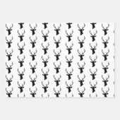 Schwarzer Rentierkopf mit Verziertem Goldrahmen Geschenkpapier Set (Vorderseite)