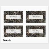 Schwarzer Retro Art Deco Geometrischer Paint-Sprit Rechteckiger Aufkleber (Blatt)