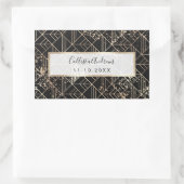 Schwarzer Retro Art Deco Geometrischer Paint-Sprit Rechteckiger Aufkleber (Tasche)