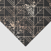 Schwarzer Retro Art Deco Geometrischer Paint-Sprit Seidenpapier (Ausschnitt)