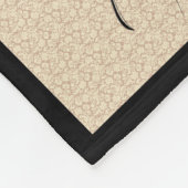 Schwarzer Retro Jellyfish Beige Hintergrund Fleecedecke (Ecke)