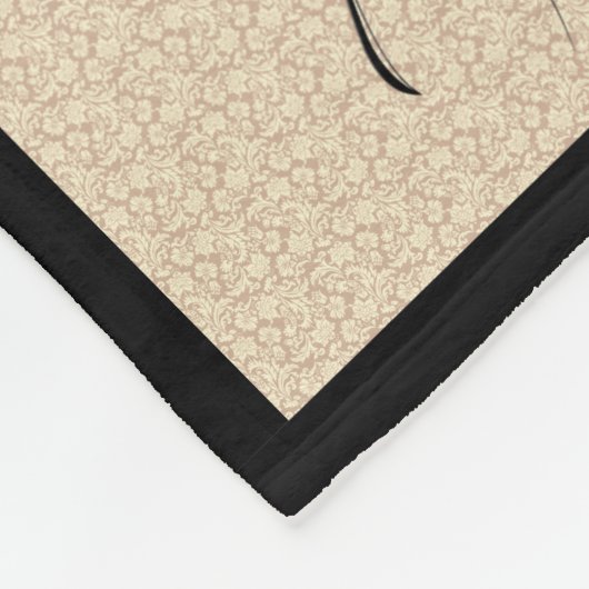 Schwarzer Retro Jellyfish Beige Hintergrund Fleecedecke (Ecke)