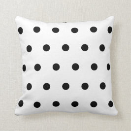 Schwarzer Retro-Polka-Dot Kissen