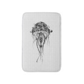 Schwarzer Retro-Quallen über weißem Hintergrund Badematte (Vorderseite Vertikal)