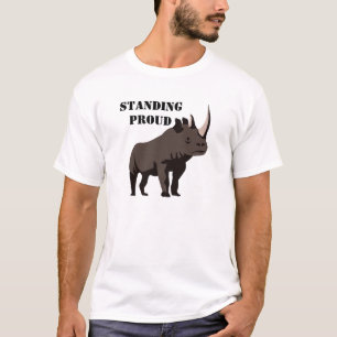 Schwarzer Rhino in grauer Farbe T-Shirt