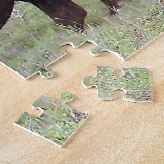 Schwarzer Rhino mit Kalb Puzzle (Seite)