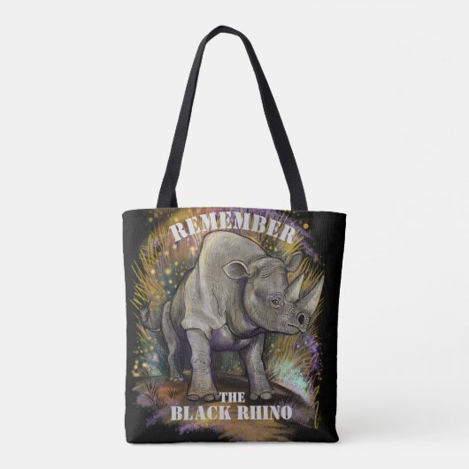 Schwarzer Rhino Tasche (Rückseite)