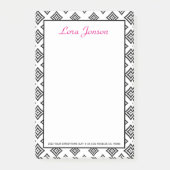 Schwarzer Rhomboid im weißen Hintergrund Post-it Klebezettel (Vorderseite)