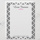 Schwarzer Rhomboid über weißem Hintergrund Briefbogen (Vorne/Hinten)