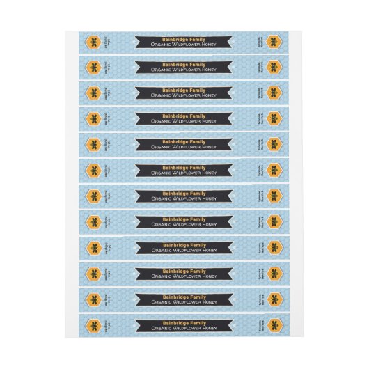 Schwarzer Ribbon Honeycomb Blue Honey Jar (Bogen)