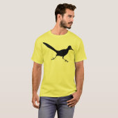 Schwarzer Roadrunner-Vogel-Druck T-Shirt (Vorne ganz)
