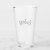 Schwarzer Robert-Name mit Schlagschatten, Glas (Rückseite)
