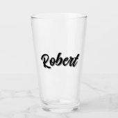 Schwarzer Robert-Name mit Schlagschatten, Glas (Vorderseite)