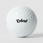 Schwarzer Robert-Name mit Schlagschatten, Golfball (Vorderseite)