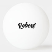 Schwarzer Robert-Name mit Schlagschatten, Tischtennisball (Rückseite)