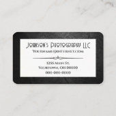 Schwarzer Rock mit Namen Visitenkarte (Rückseite)