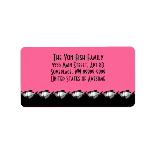 Schwarzer Rock Tetra Fish Adressaufkleber (Vorne)