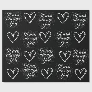 Schwarzer Romantik zum Hochzeitstag Geschenkpapier