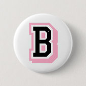 schwarzer rosa Buchstabe B Button (Vorderseite)