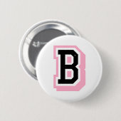 schwarzer rosa Buchstabe B Button (Vorne & Hinten)