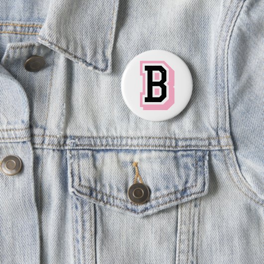 schwarzer rosa Buchstabe B Button (Beispiel)