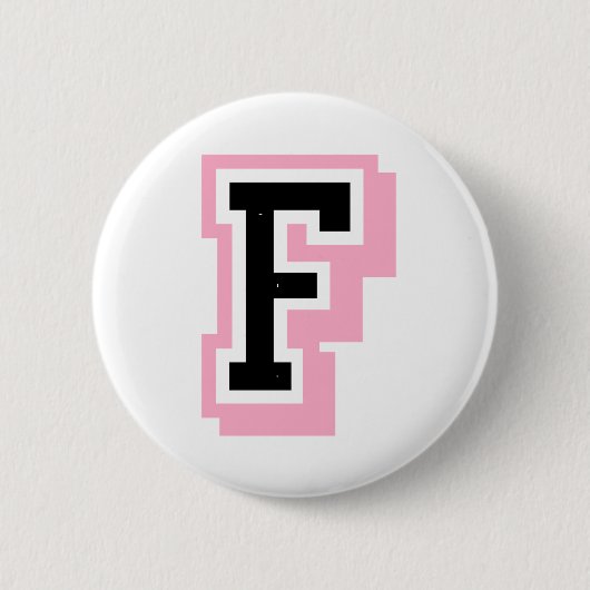 schwarzer rosa Buchstabe F Button (Vorderseite)