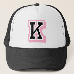 schwarzer rosa Buchstabe K Truckerkappe