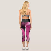 Schwarzer/rosa Farbverlauf Hoher Waisted Capris (Rückseite)