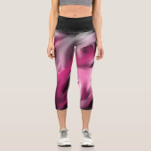Schwarzer/rosa Farbverlauf Hoher Waisted Capris (Vorderseite)