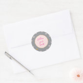 Schwarzer Rosa Grau Gold Herzen Runder Aufkleber (Umschlag)