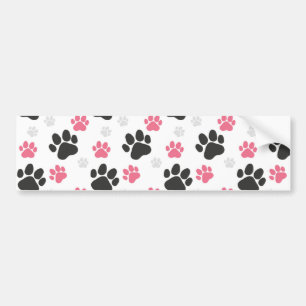 Schwarzer Rosa Pfotenabdruck Hundebesitzer Hunde L Autoaufkleber