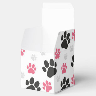 Schwarzer Rosa Pfotenabdruck Hundebesitzer Puppy L Geschenkschachtel