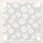 Schwarzer Rosa Rosa Rose Gold Floral Glasuntersetzer (Rückseite)