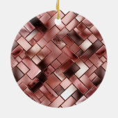 Schwarzer Rosa Rosa Rose Gold Floral Keramik Ornament (Hinten)