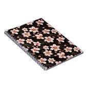 Schwarzer Rosa Rosa Rose Gold Floral Notizblock (Rechte Seite)