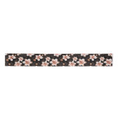Schwarzer Rosa Rosa Rose Gold Floral Satinband (Vorderseite)
