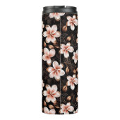 Schwarzer Rosa Rosa Rose Gold Floral Thermosbecher (Rückseite)