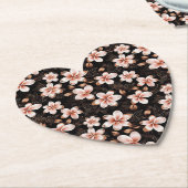 Schwarzer Rosa Rosa Rose Gold Floral Untersetzer (angewinkelt)